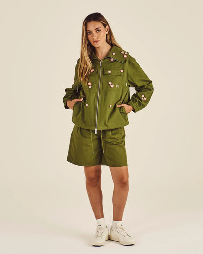 Rumi Blossom Jacket - Military Green