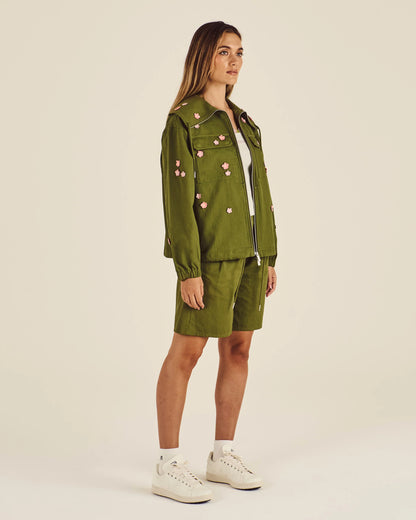 Rumi Blossom Jacket - Military Green