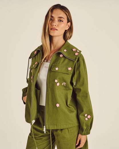 Rumi Blossom Jacket - Military Green