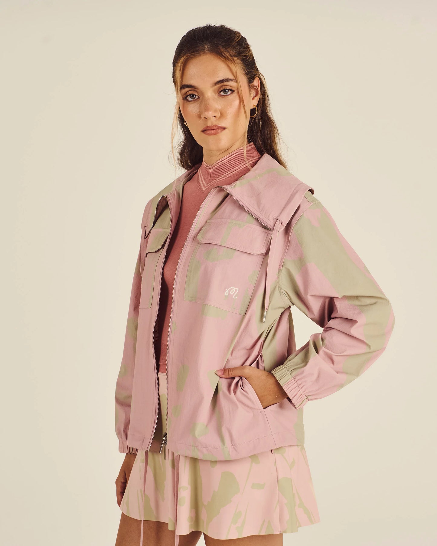 Rumi Ink Wash Jacket - Misty Rose