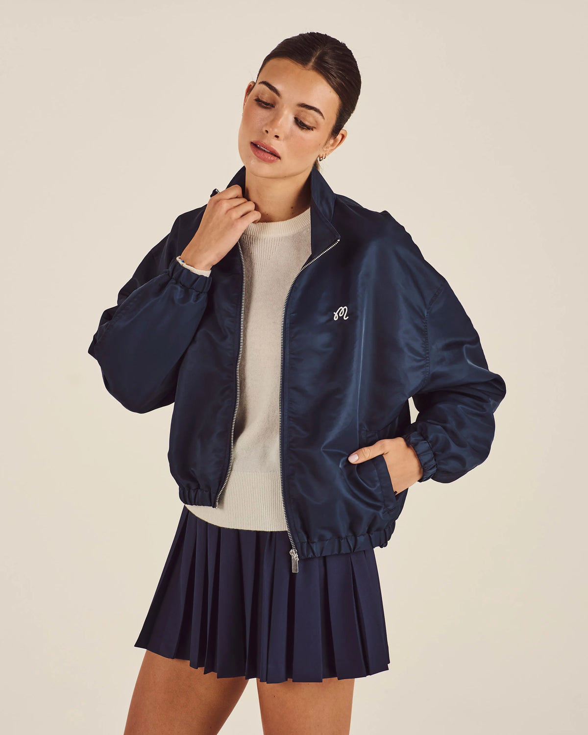 Delphine Script Jacket - Navy