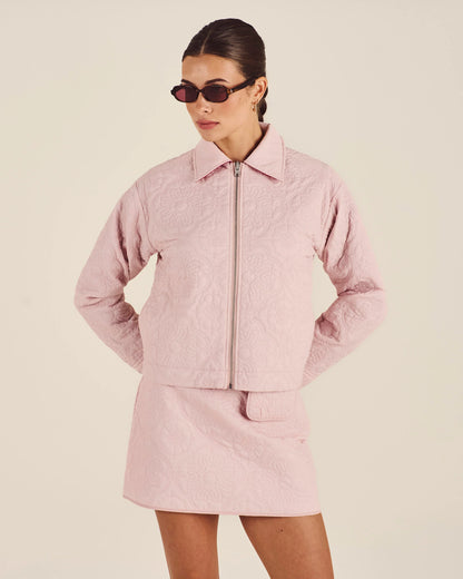 Reversible Luisa Jacket - Crimson Red / Chalk Pink