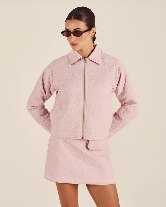 Reversible Luisa Jacket - Crimson Red / Chalk Pink