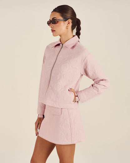 Reversible Luisa Jacket - Crimson Red / Chalk Pink