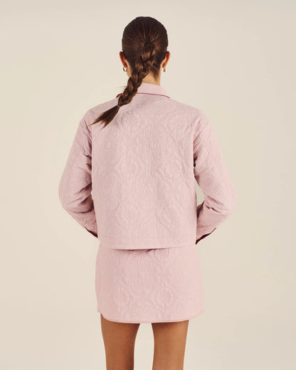 Reversible Luisa Jacket - Crimson Red / Chalk Pink