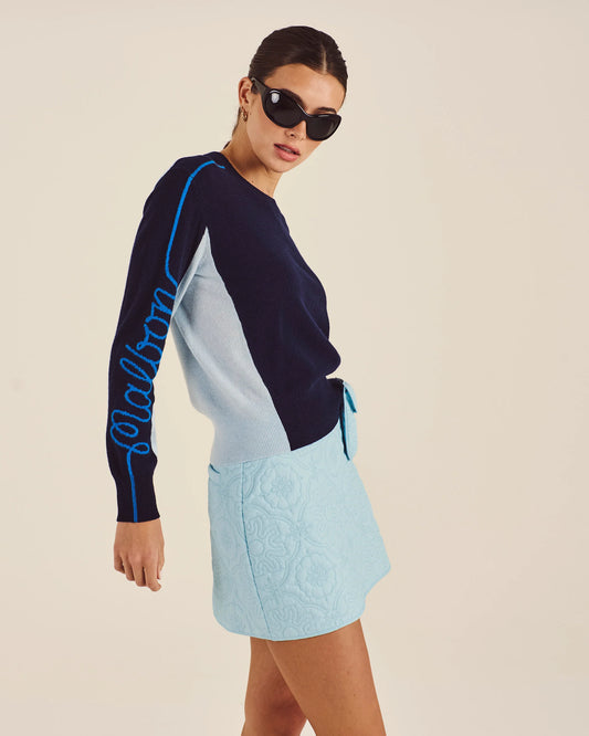 Catherine Colorblocked Sweater - Navy