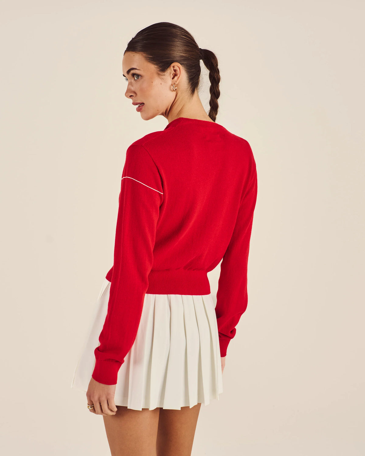 Taylor Knit Cardigan - Crimson Red