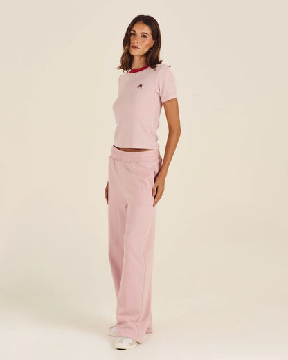 Olive Ringer Tee - Chalk Pink