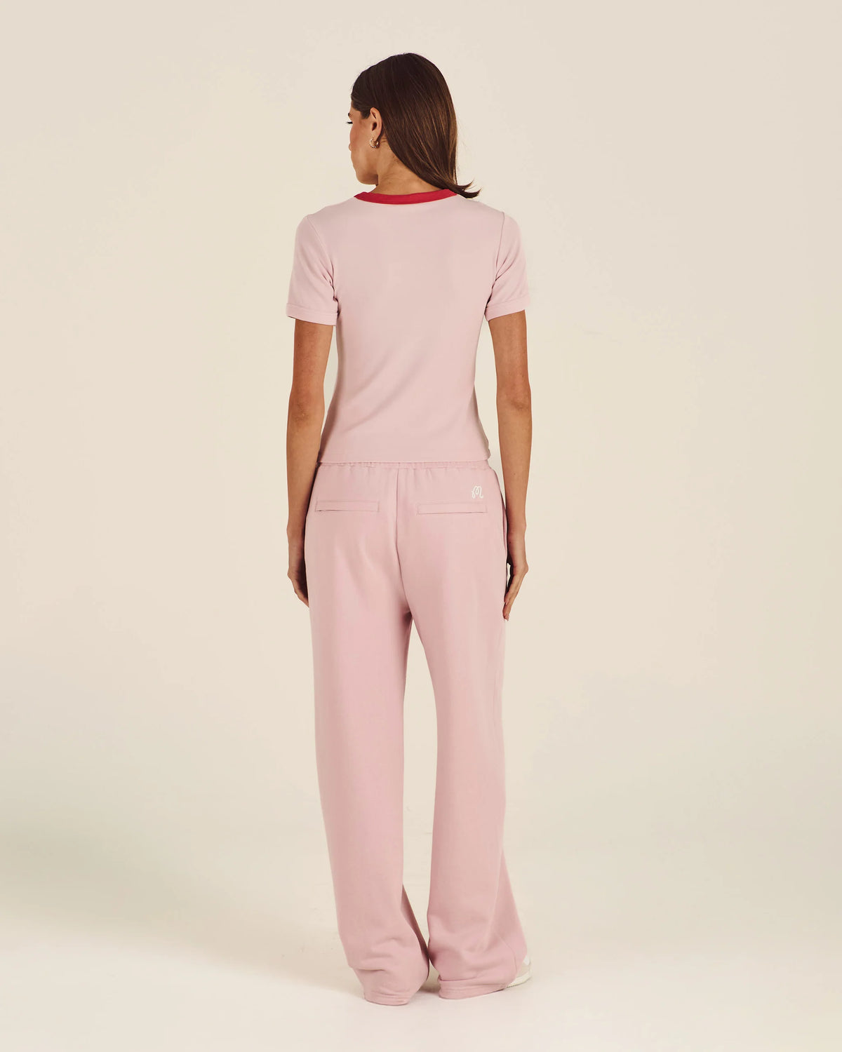 Olive Ringer Tee - Chalk Pink