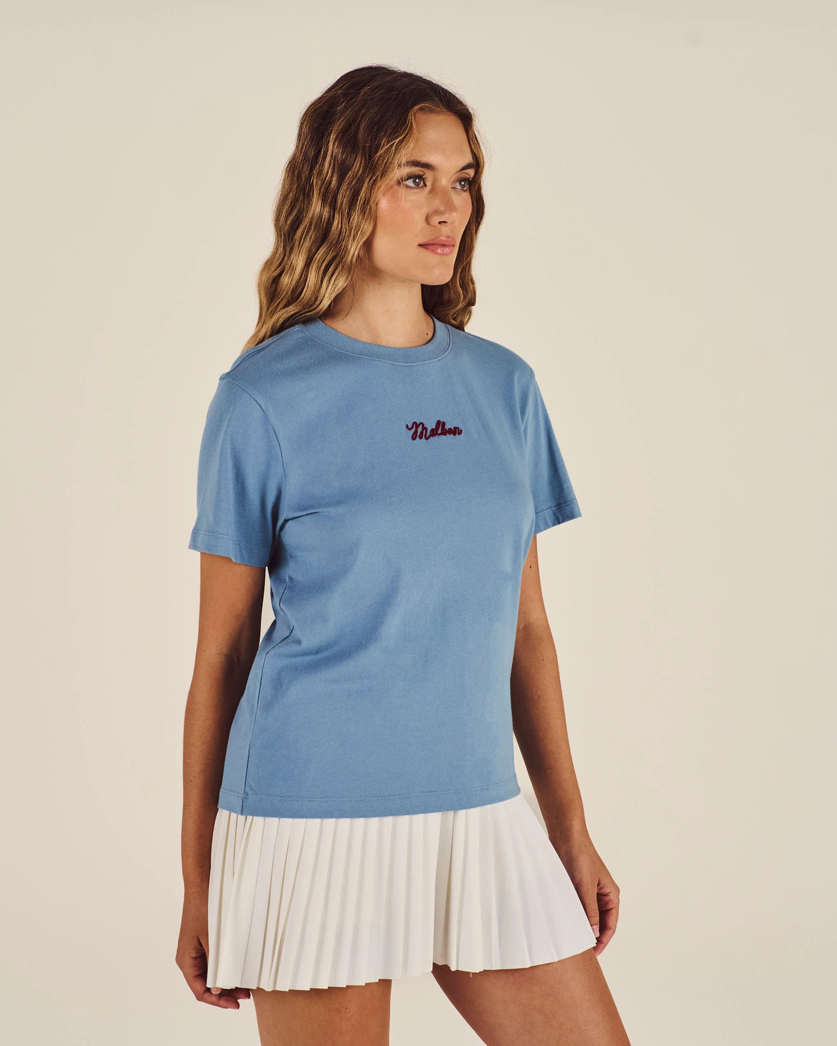 Cosette Stitched Tee - Blue Shadow