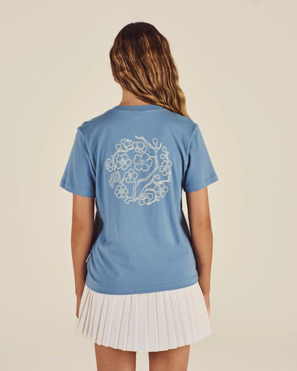 Cosette Stitched Tee - Blue Shadow