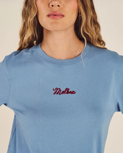Cosette Stitched Tee - Blue Shadow