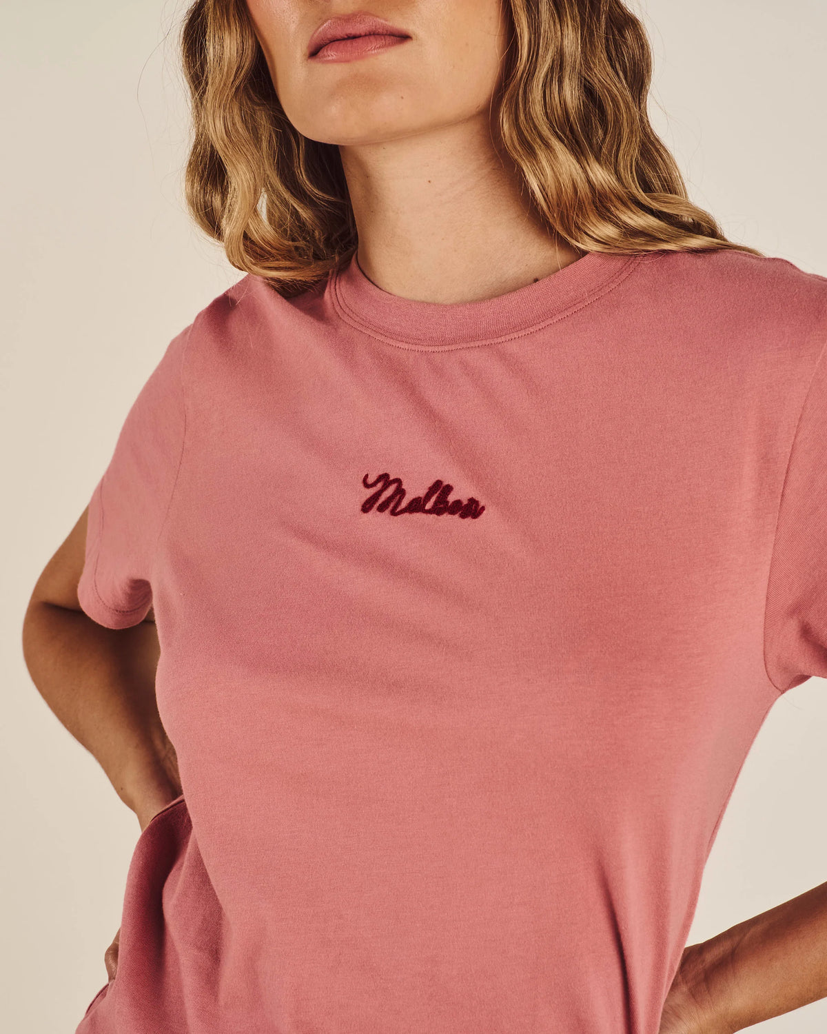Cosette Stitched Tee - Old Rose