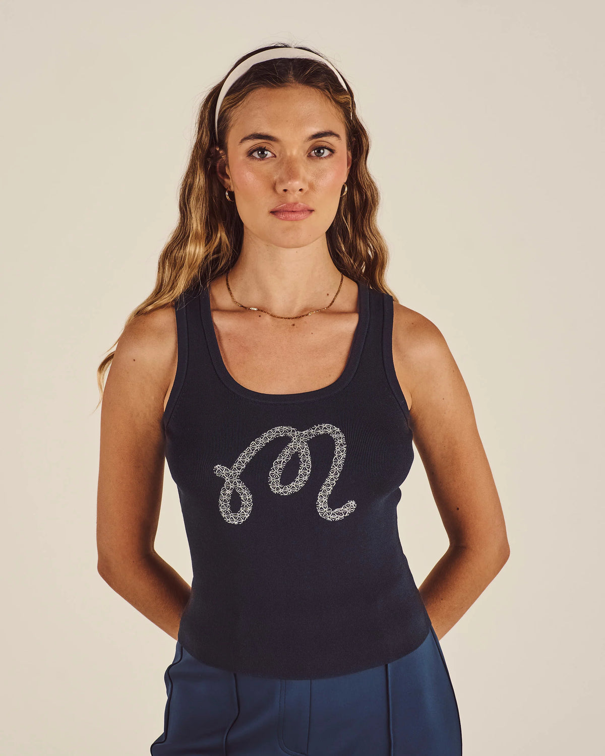 Abella Sashiko Tank - Blueberry