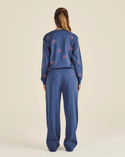Adeline Blossom Sweatpant - Vintage Indigo