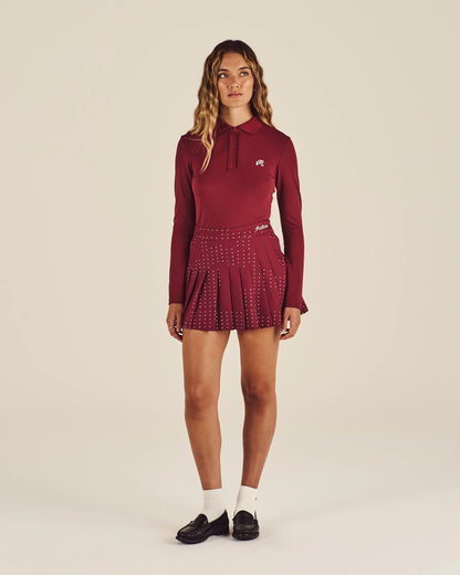 Rubi Dot Skirt - Oxblood