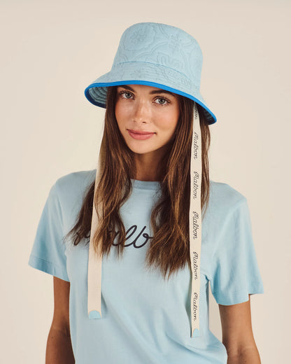 Dena Quilted Bucket Hat - Cool Blue