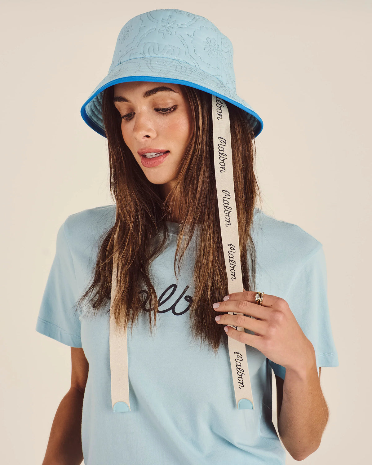 Dena Quilted Bucket Hat - Cool Blue