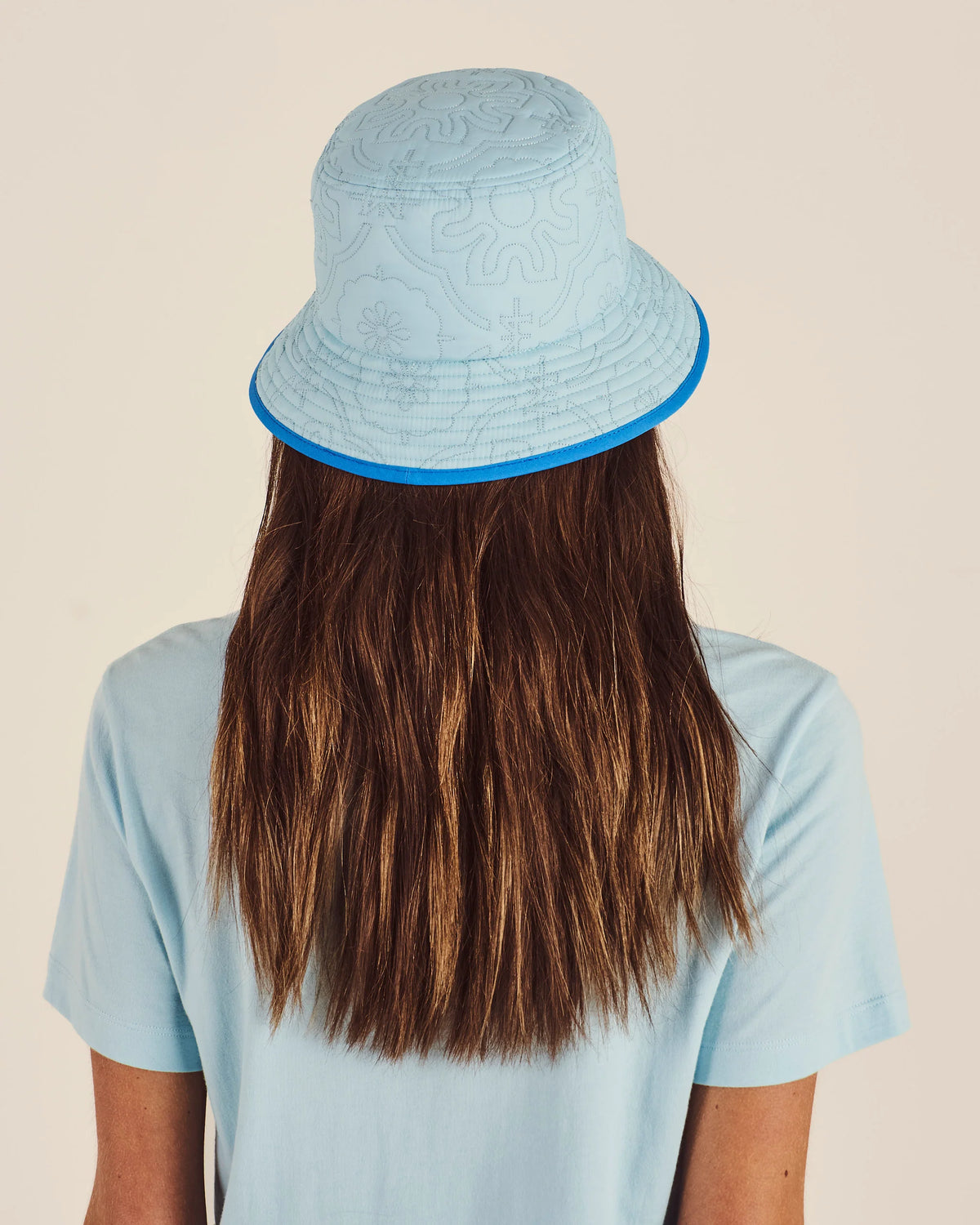 Dena Quilted Bucket Hat - Cool Blue