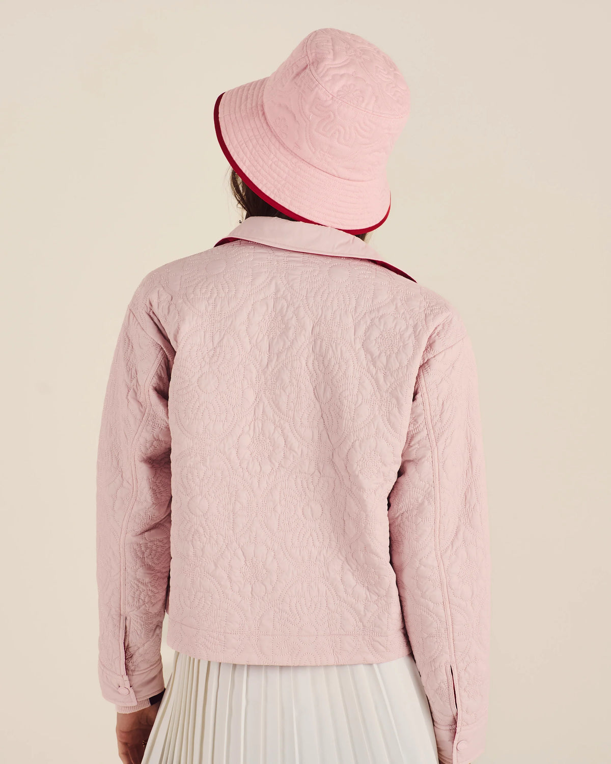 Dena Quilted Bucket Hat - Chalk Pink