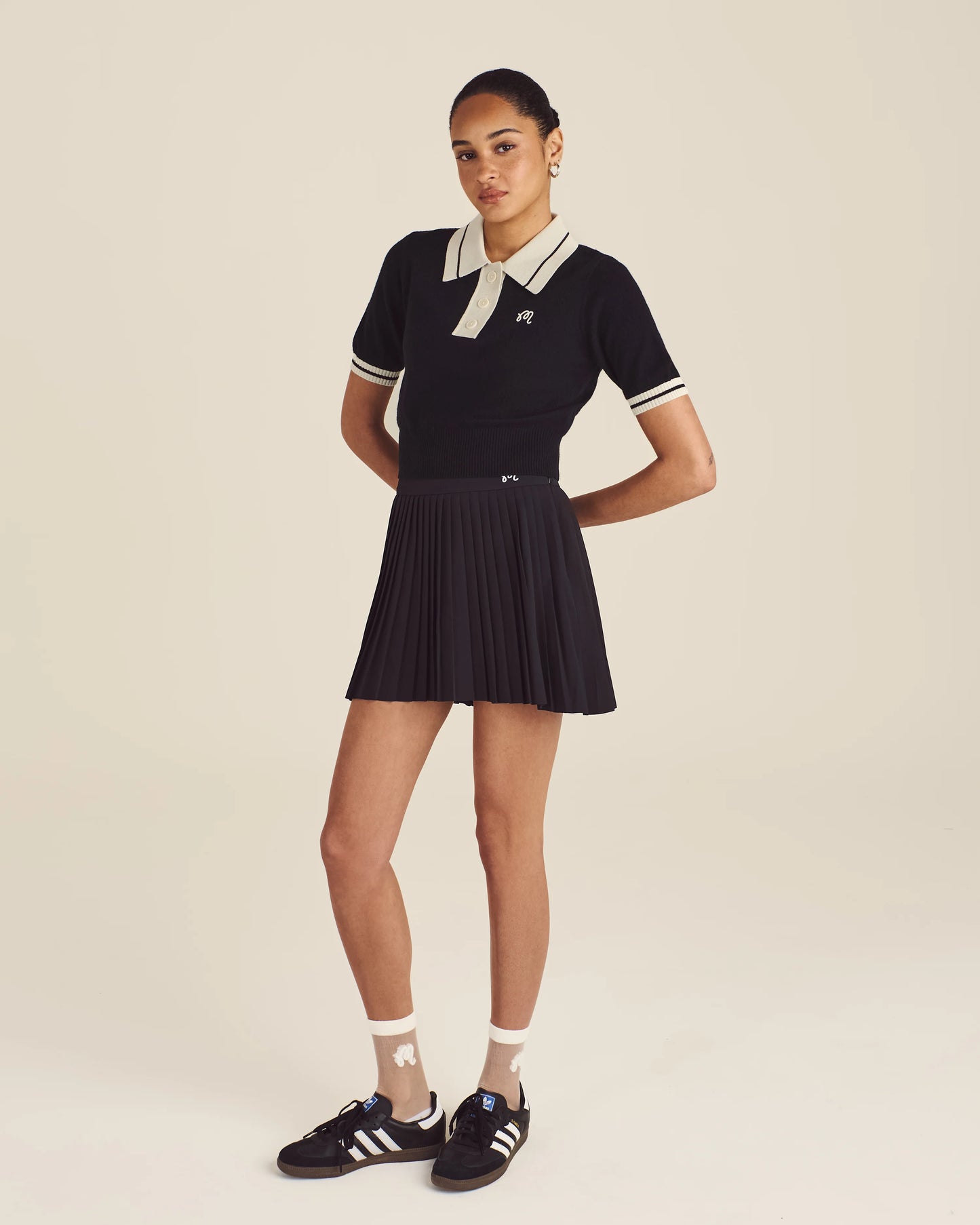 Mikayla Knit Polo - Black