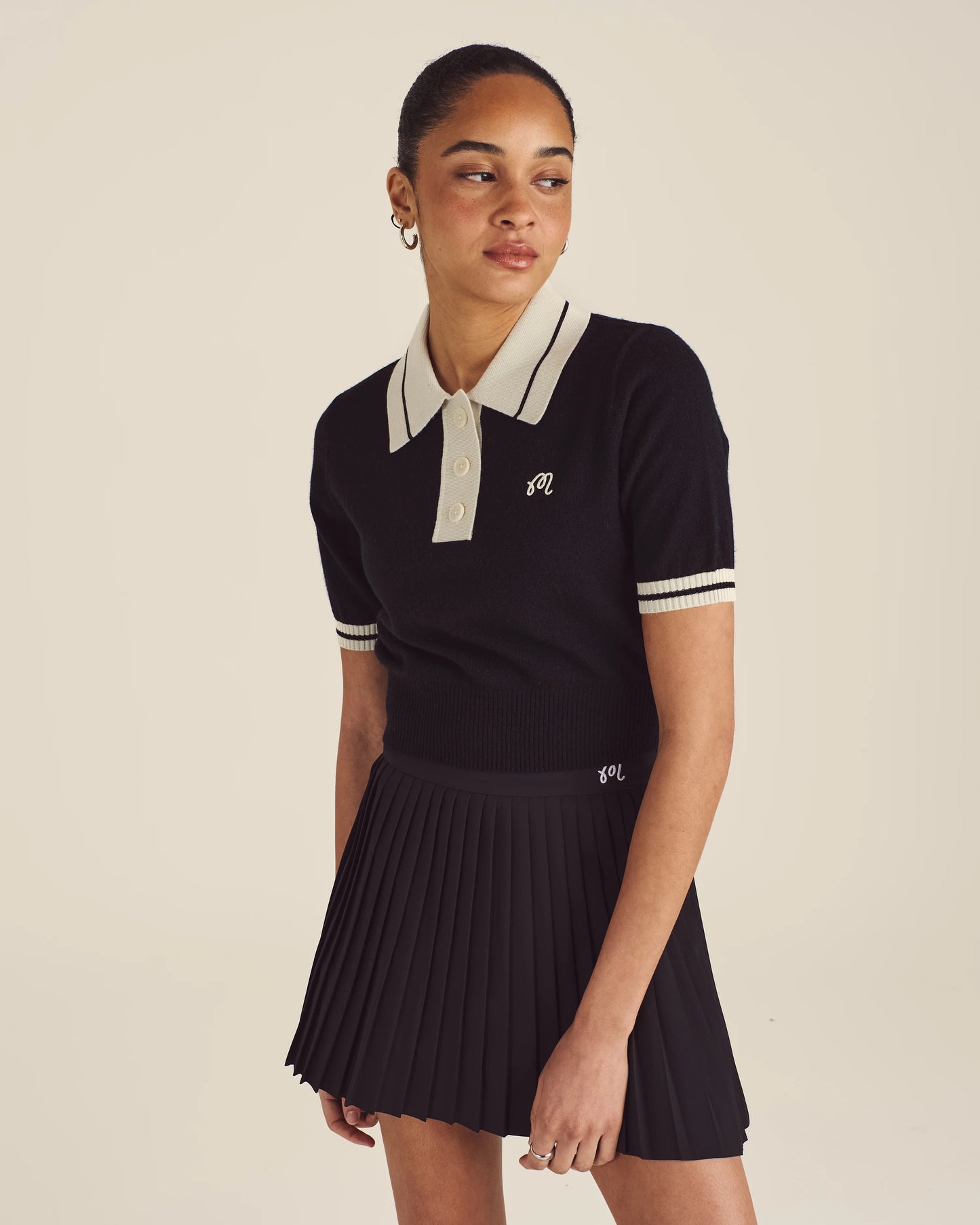 Mikayla Knit Polo - Black