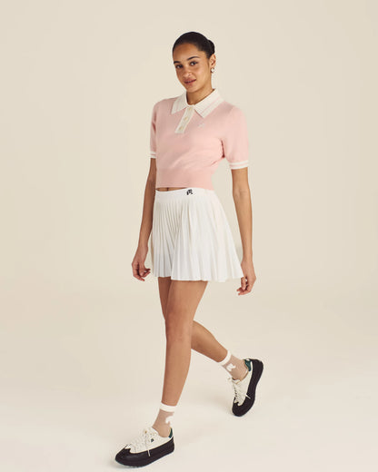 Mikayla Knit Polo - Dusty Rose
