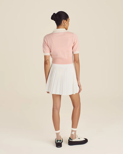 Mikayla Knit Polo - Dusty Rose