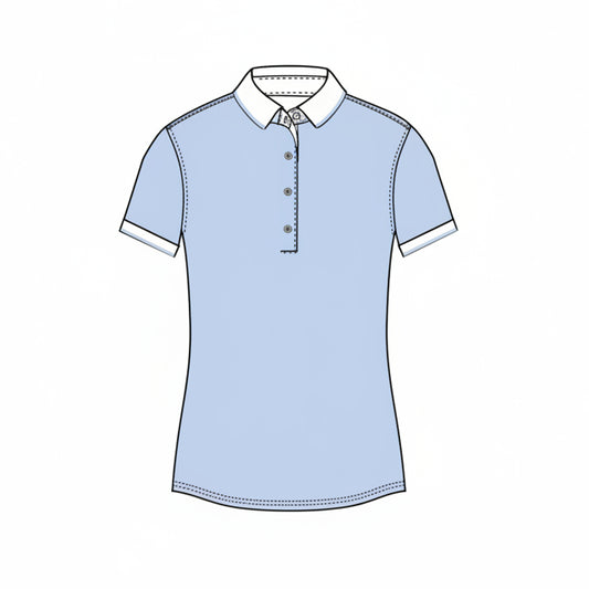 Scarlett Polo W/ Crowley Collar And Cuffs - Wolf Blue