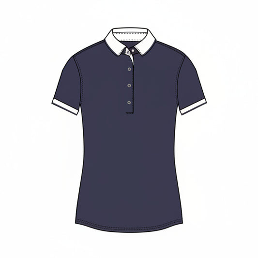 Scarlett Polo W/ Crowley Collar And Cuffs - Maltese Blue