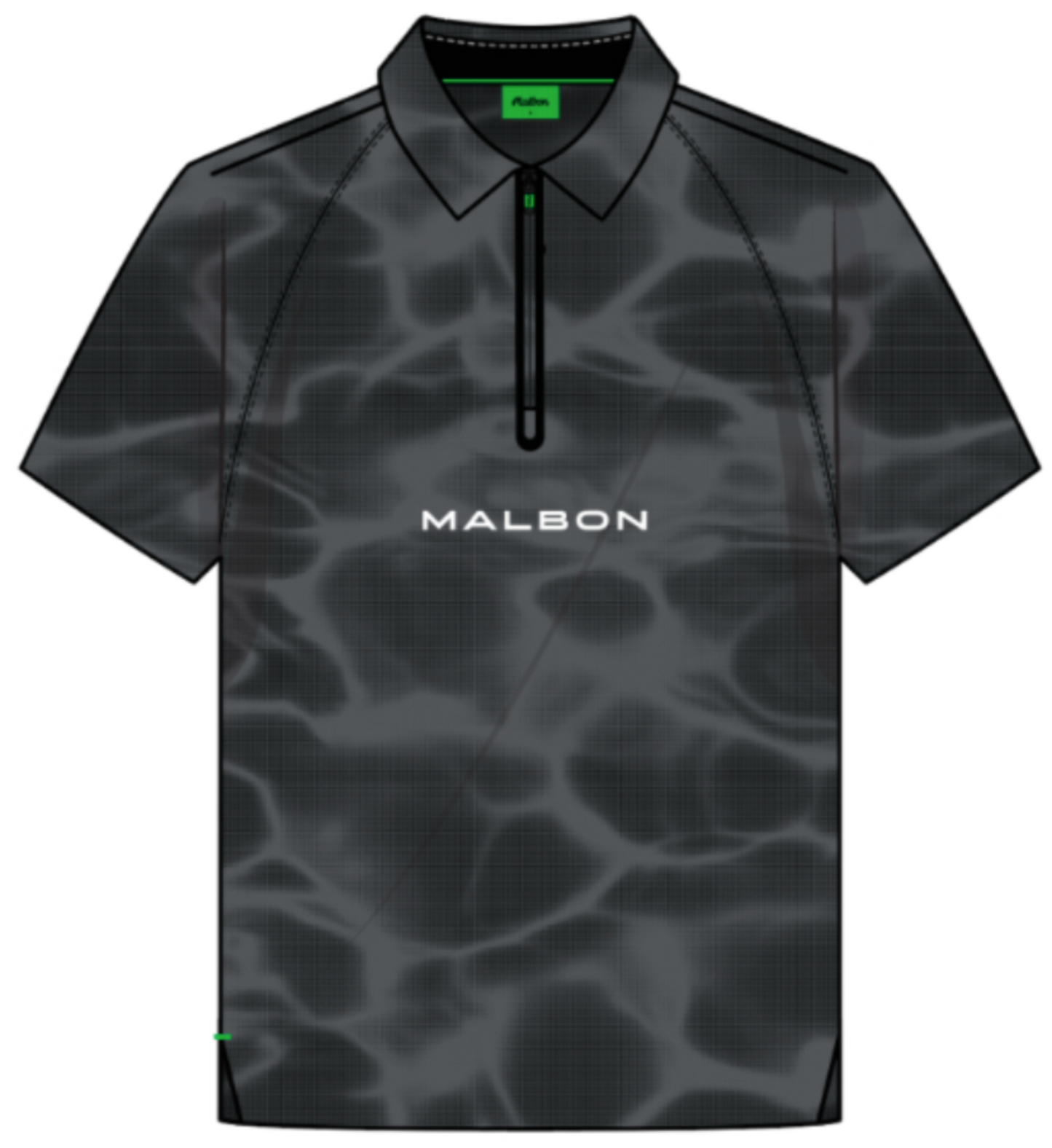 Performance Zip Raglan Polo - Vapor Print