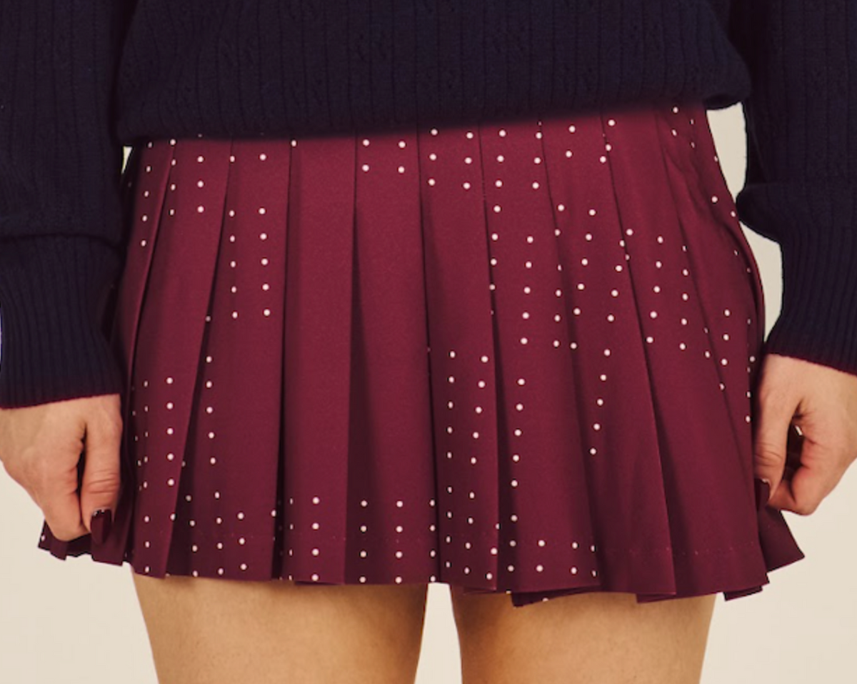 Rubi Dot Skirt - Oxblood