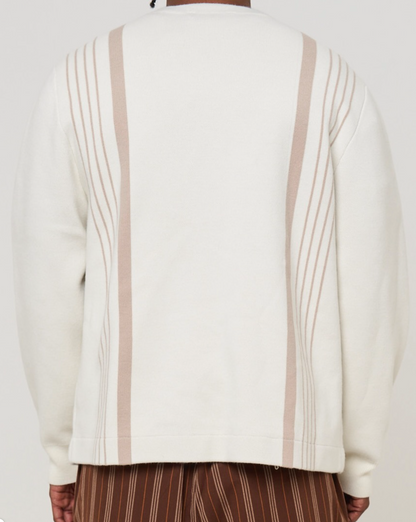 Feel Players Cardigan - Antique White Stripe
