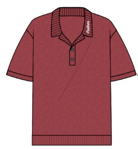 Resort Crochet Polo - Crimson Red