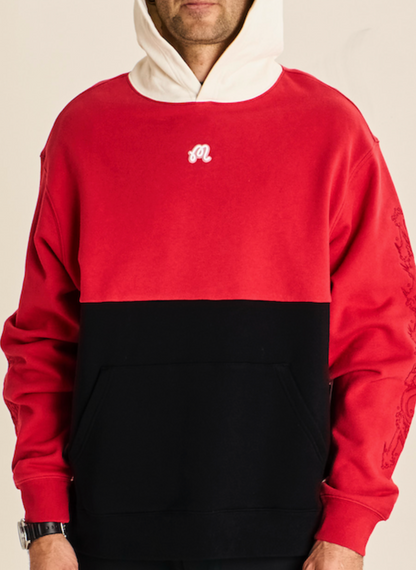 Divide Hoodie - Crimson Red / Black