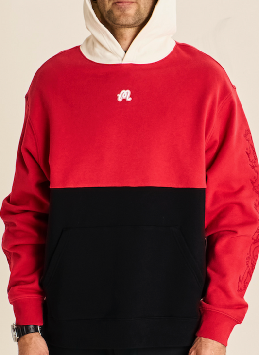 Divide Hoodie - Crimson Red / Black