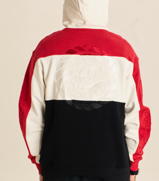 Divide Hoodie - Crimson Red / Black