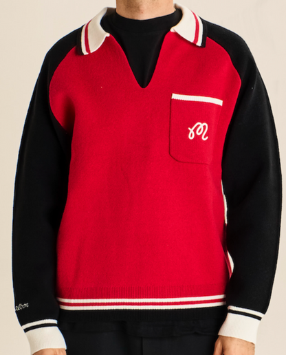 Insignia Sweater - Crimson Red / Black