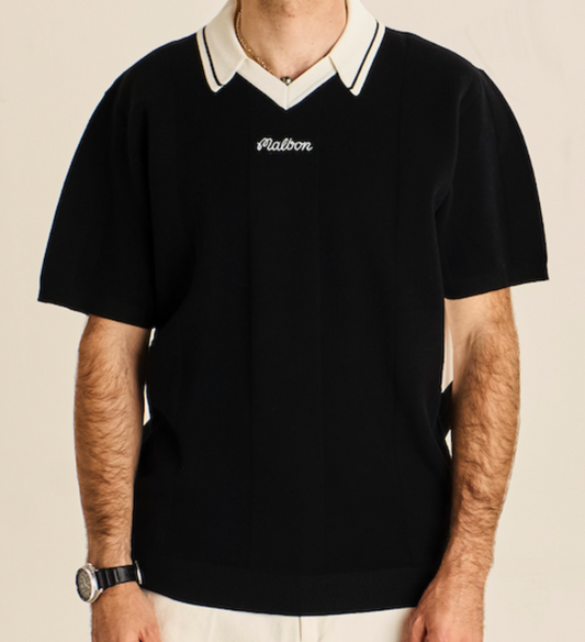 Mountain Knit Polo - Black