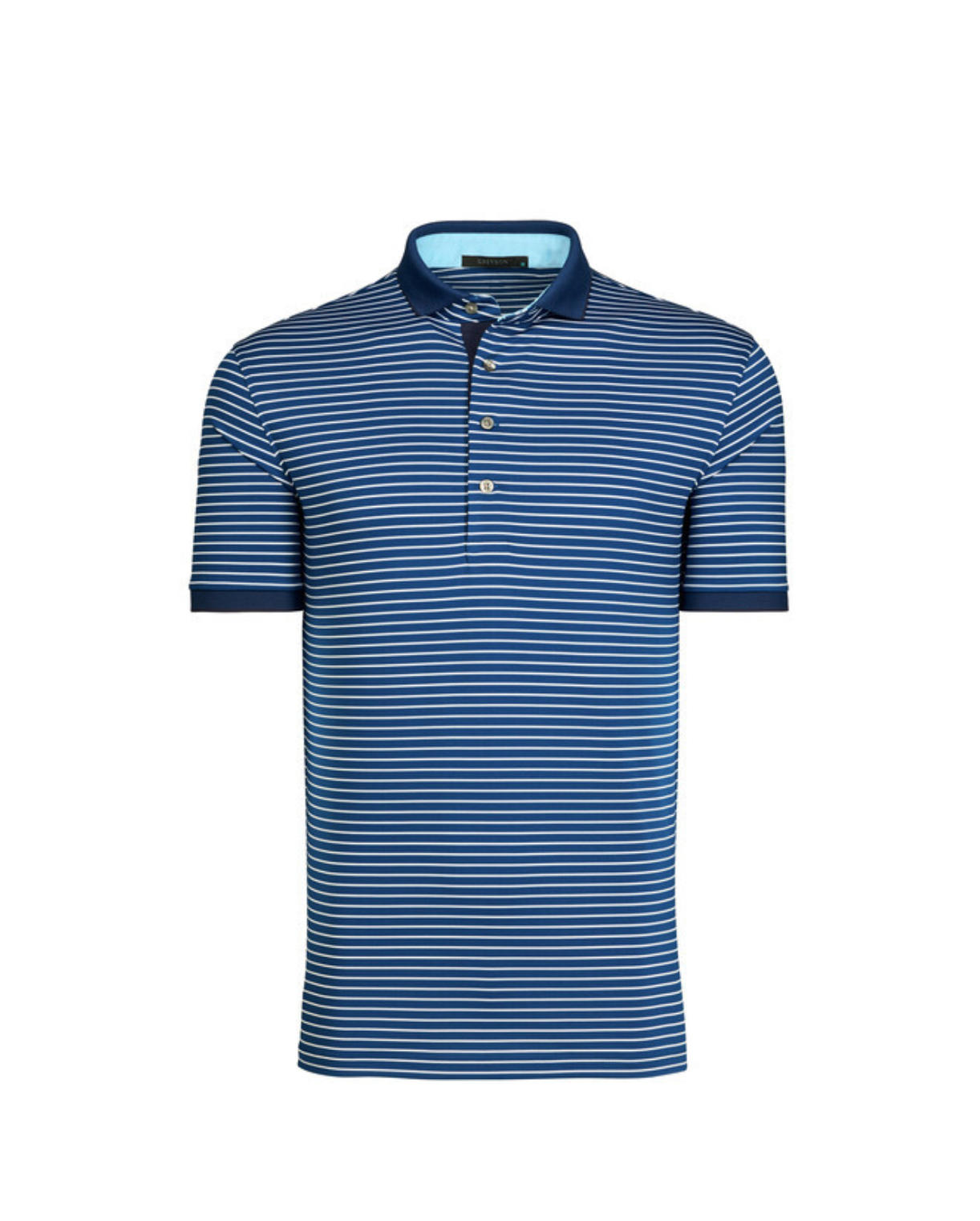 Helix Striped Polo - Steel / Arctic