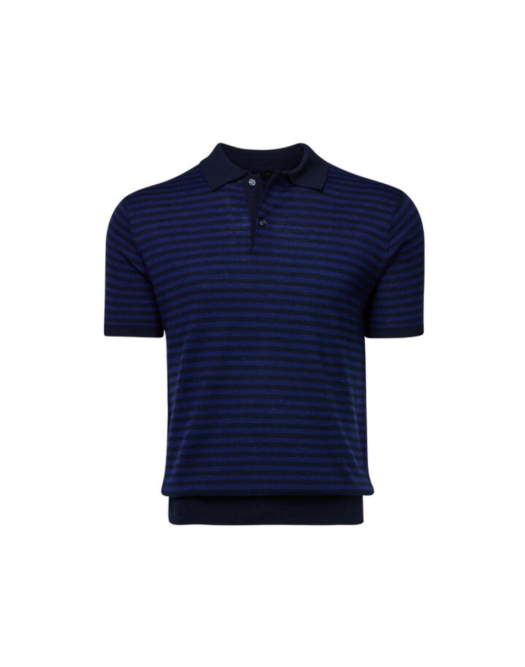 Saratoga Striped Sweater Polo - Maltese Blue
