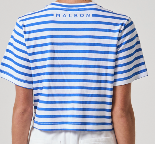 Blanca Striped Tee - Strong Blue Stripe