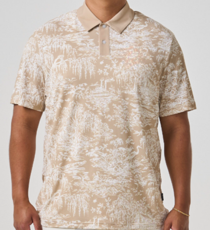 Fairway Toile Polo Unbadged - Tan Toile