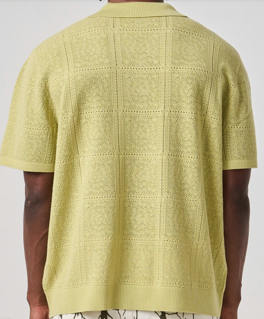 Resort Crochet Polo - Beech Tree