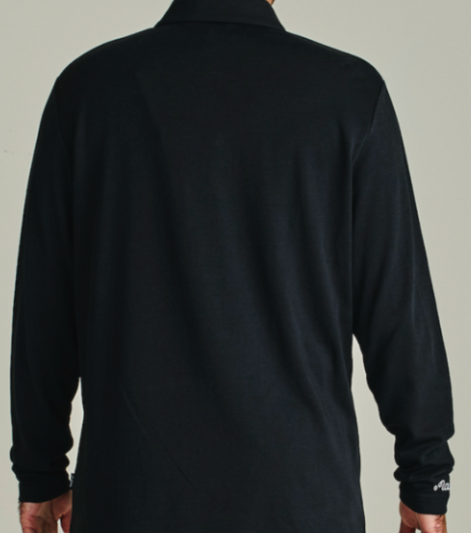 Fairway Jersey Long Sleeve Polo Unbadged - Black