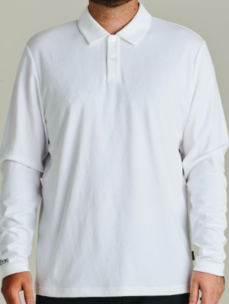 Fairway Jersey Long Sleeve Polo Unbadged - White