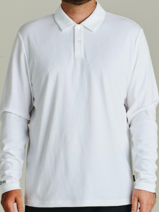 Fairway Jersey Long Sleeve Polo Unbadged - White