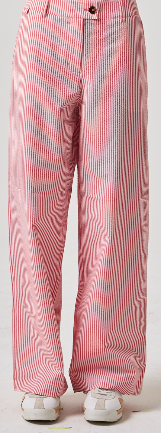 Abigail Marina Pant - Red Seersucker