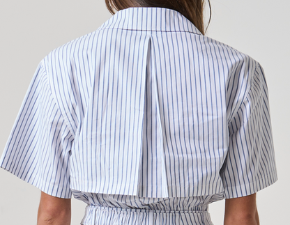 Crystal Striped Shirt - White Blue Stripe