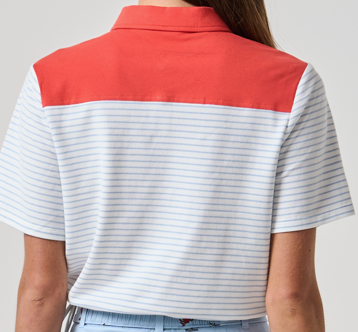 Juniper Striped Polo - White / Niagara Mist Stripe